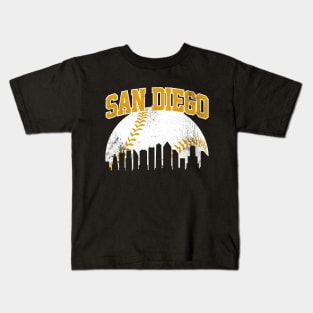 Vintage San Diego Skyline City Gameday Retro Vintage USA Kids T-Shirt